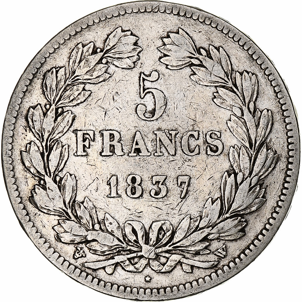 Münze, Frankreich, Louis-Philippe, 5 Francs, 1837, Lille, S, Silber, KM:749.13