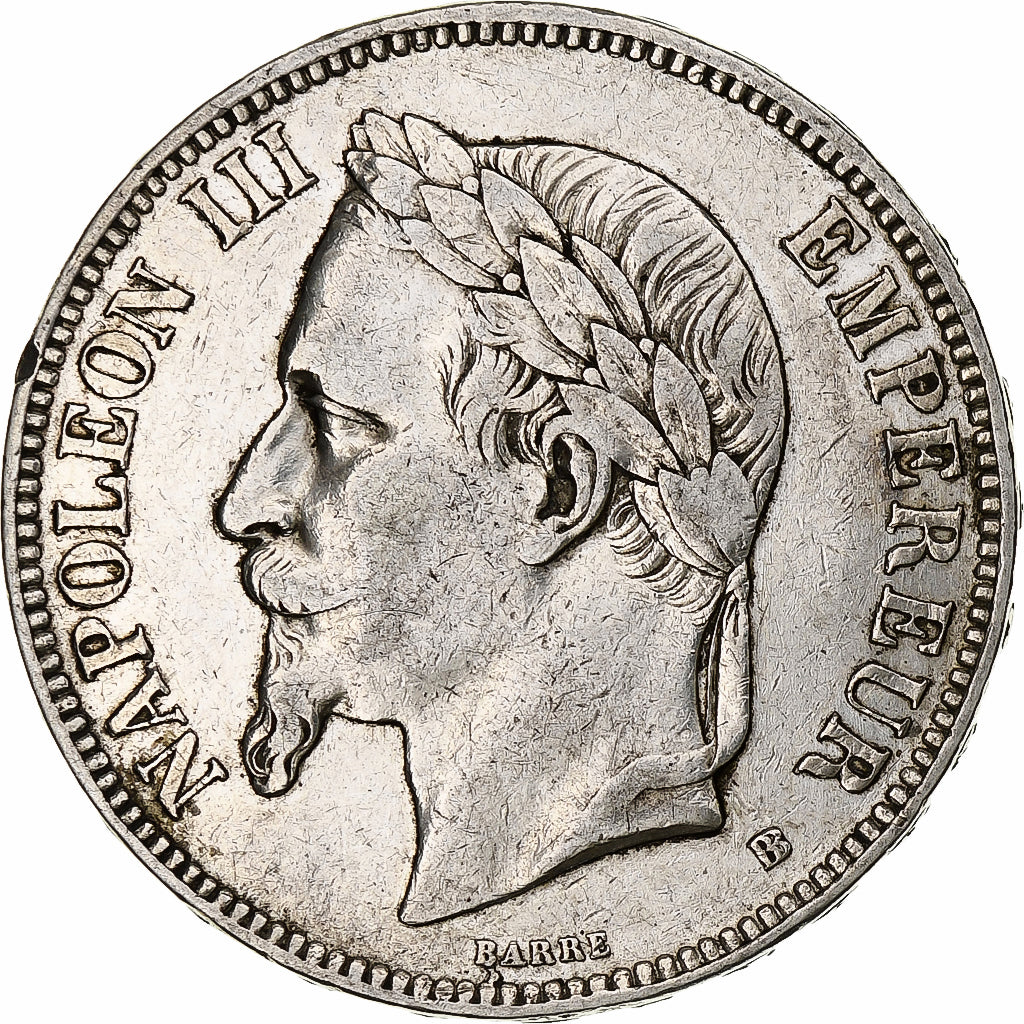 Coin, France, Napoléon III, 5 Francs, 1869, Strasbourg, EF(40-45), Silver