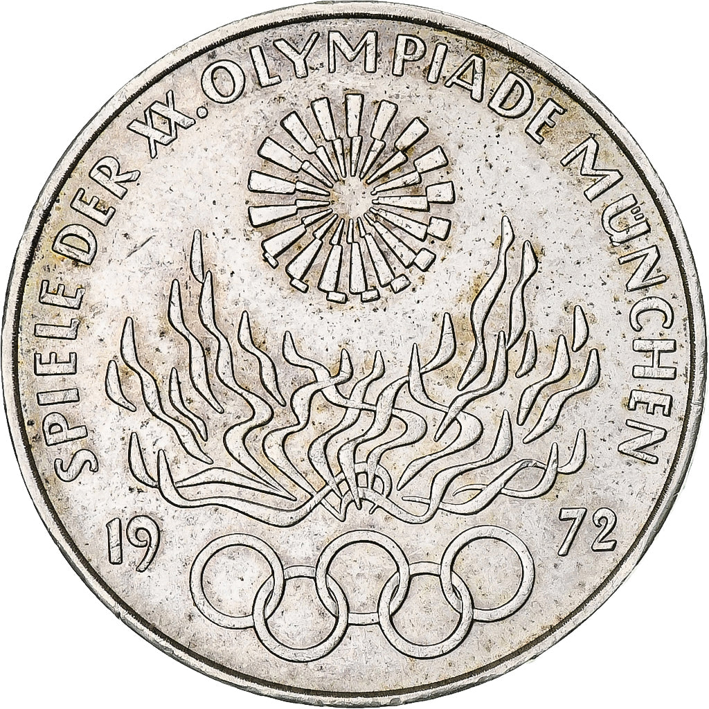 Bundesrepublik Deutschland, 10 Mark, 1972, Munich, AU(55-58), Silber, KM:135