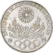 République fédérale allemande, 10 Mark, 1972, Munich, SUP, Argent, KM:135