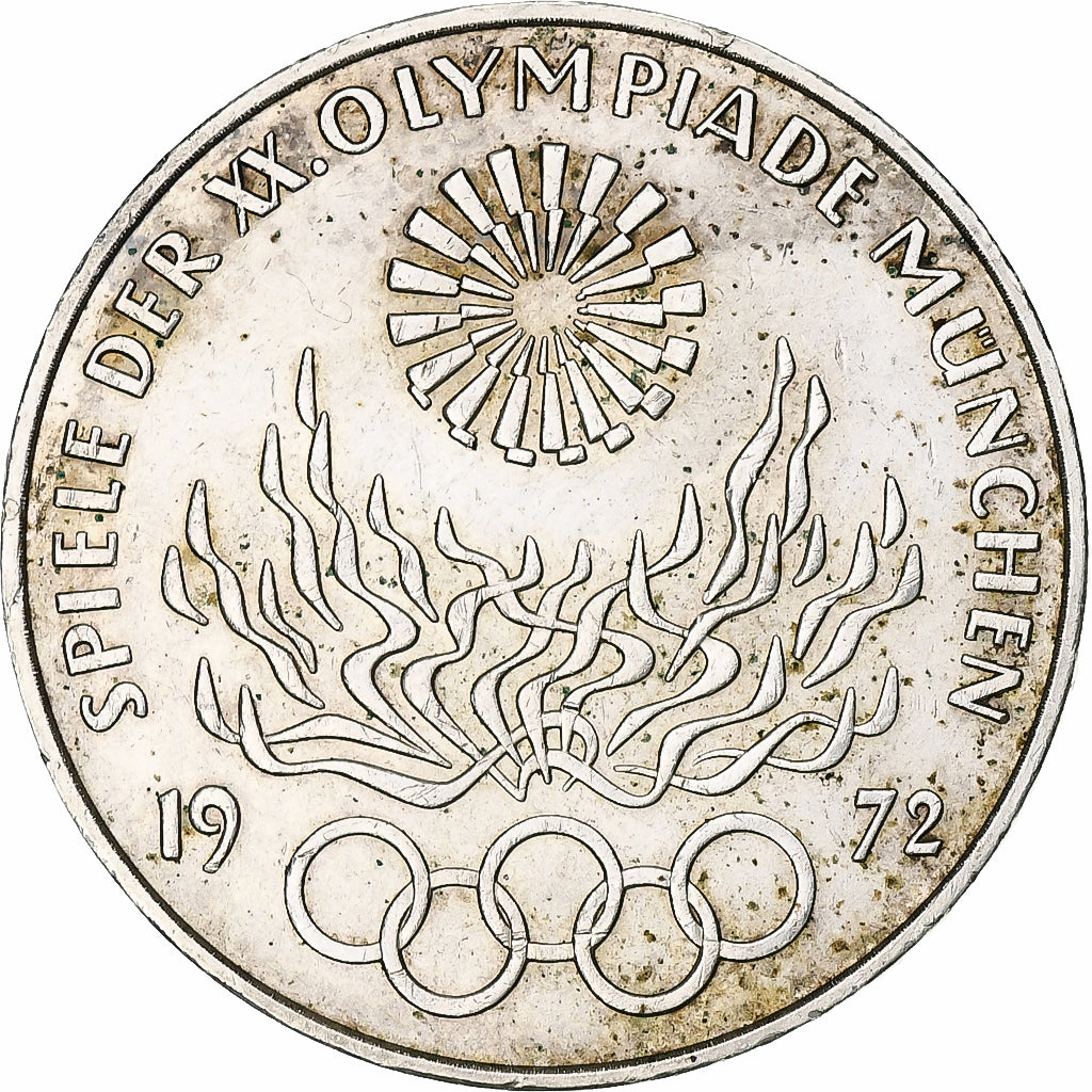 Bundesrepublik Deutschland, 10 Mark, 1972, Munich, AU(55-58), Silber, KM:135