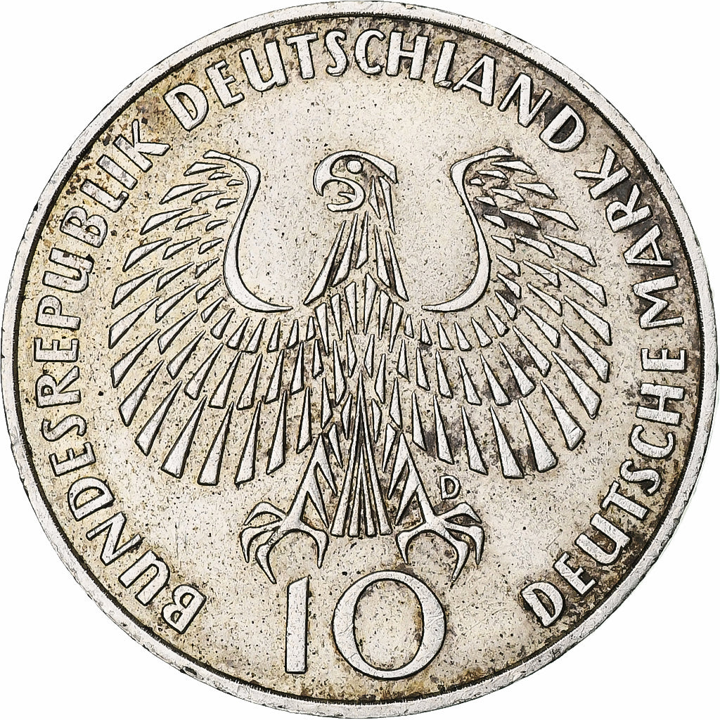 Bundesrepublik Deutschland, 10 Mark, 1972, Munich, AU(55-58), Silber, KM:135