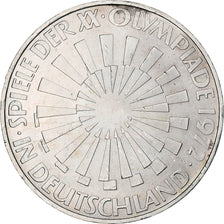 Monnaie, République fédérale allemande, 10 Mark, 1972, Munich, SUP, Argent