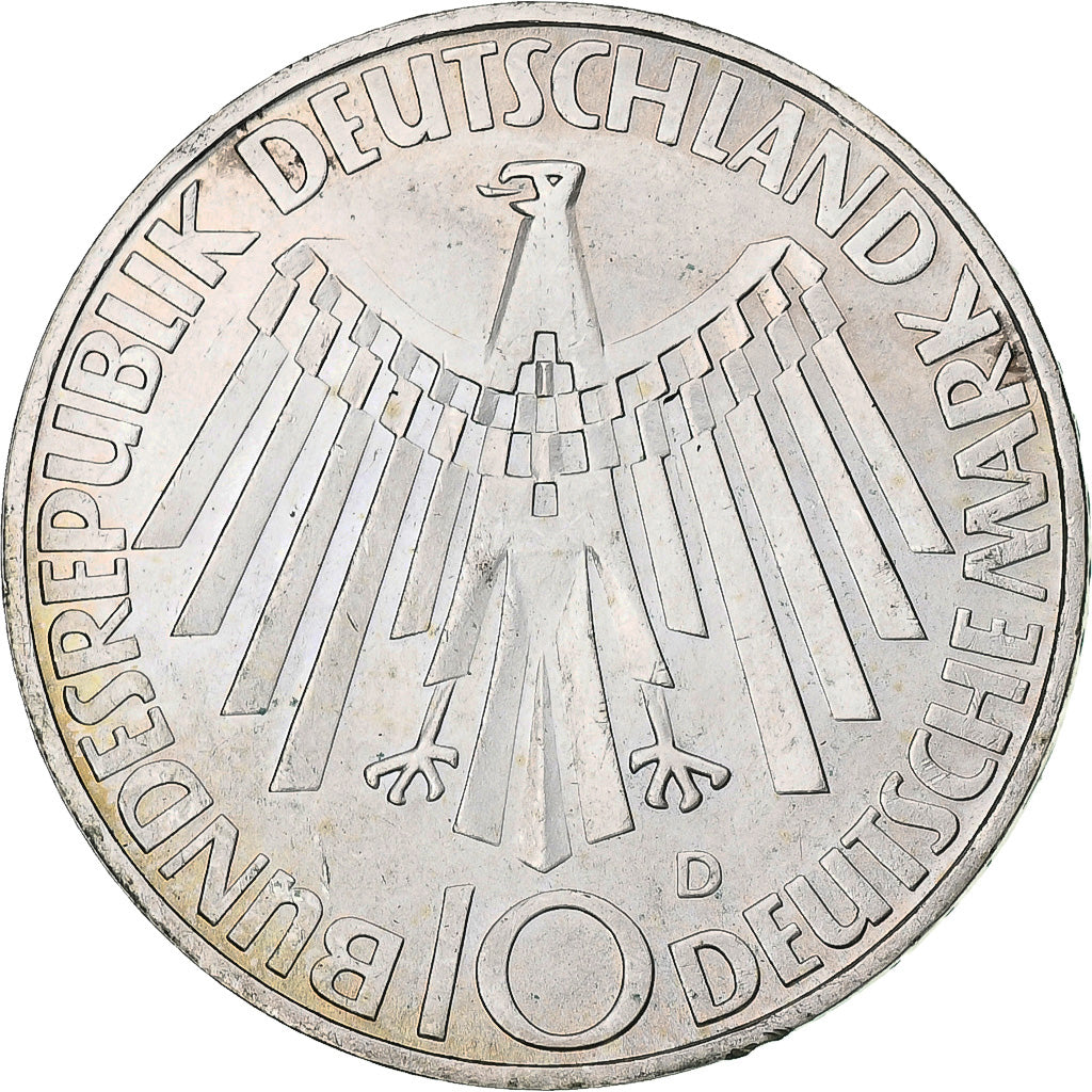 Monnaie, République fédérale allemande, 10 Mark, 1972, Munich, SUP, Argent