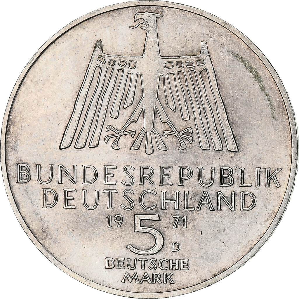 Coin, GERMANY - FEDERAL REPUBLIC, 5 Mark, 1971, Munich, Germany, EF(40-45)
