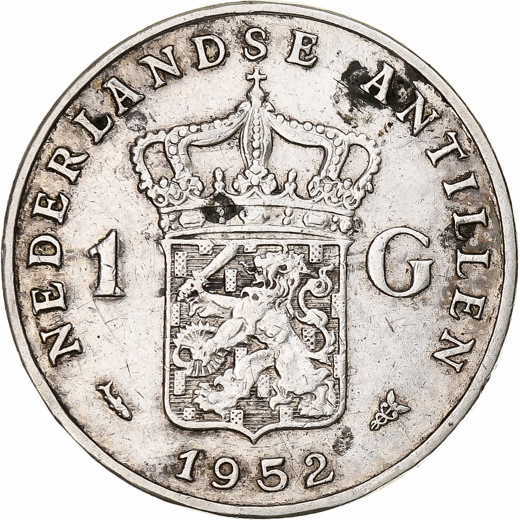 Münze, Netherlands Antilles, Juliana, Gulden, 1952, VZ, Silber, KM:2