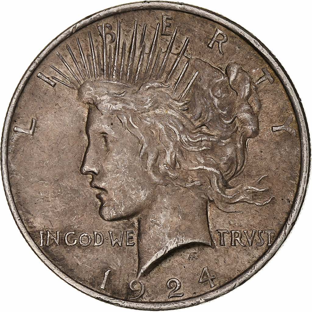Coin, United States, Peace Dollar, Dollar, 1924, U.S. Mint, Philadelphia