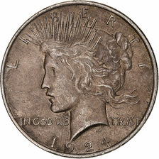 Coin, United States, Peace Dollar, Dollar, 1924, U.S. Mint, Philadelphia
