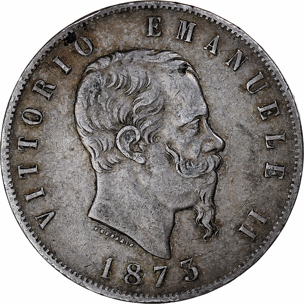 Moneta, Italia, Vittorio Emanuele II, 5 Lire, 1873, Milan, BB, Argento, KM:8.3