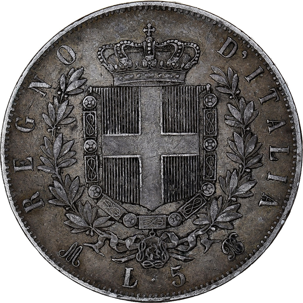 Moneta, Italia, Vittorio Emanuele II, 5 Lire, 1873, Milan, BB, Argento, KM:8.3