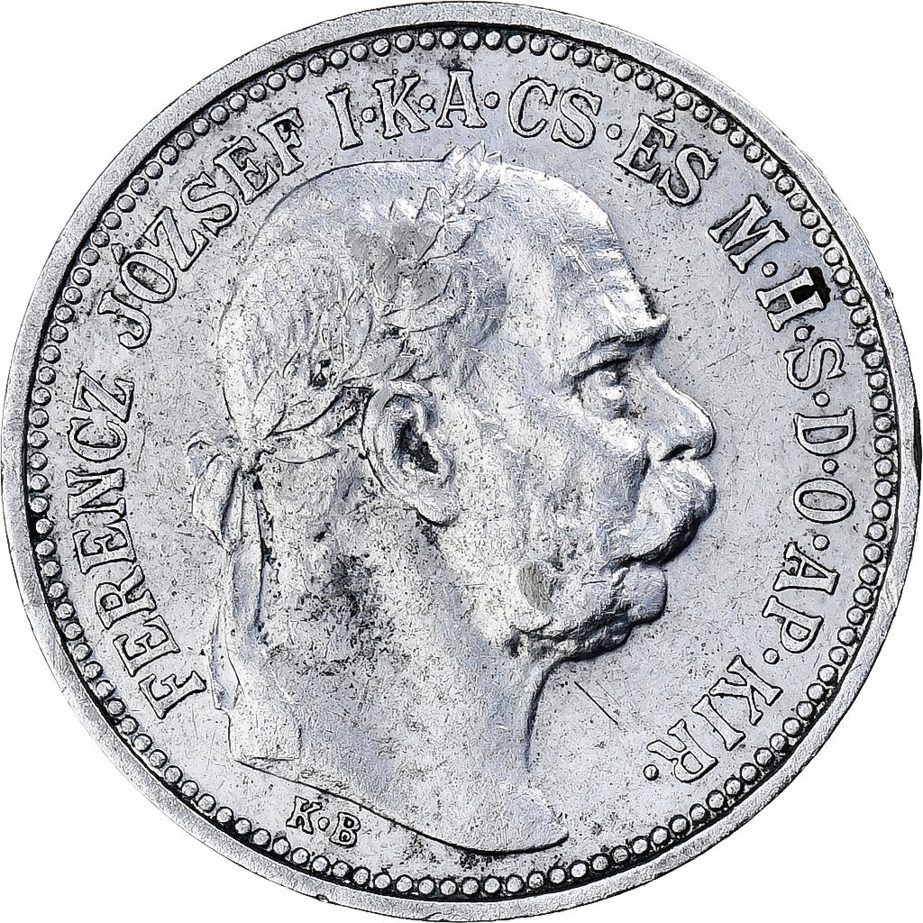 Węgry, Franz Joseph I, Korona, 1912, Srebro, AU(55-58), KM:492