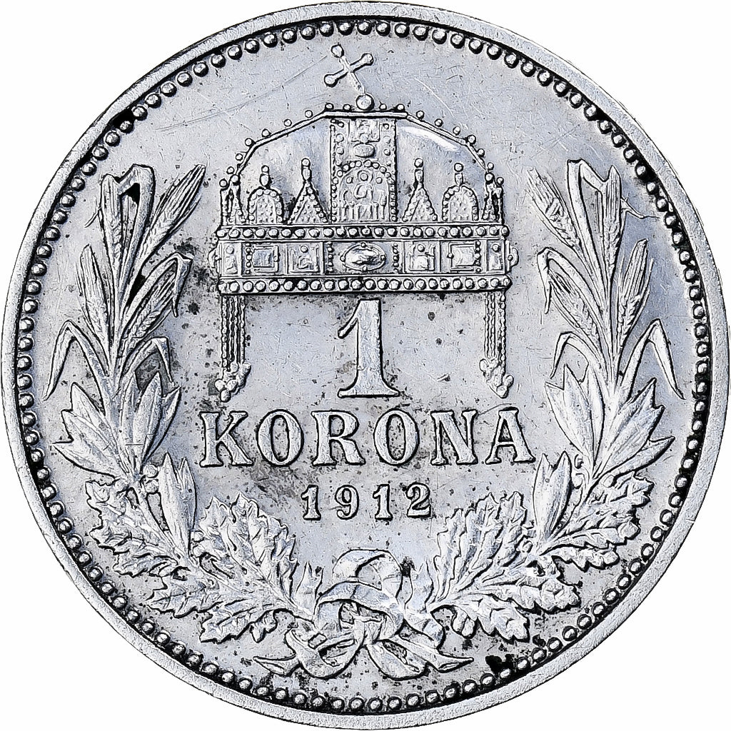 Węgry, Franz Joseph I, Korona, 1912, Srebro, AU(55-58), KM:492