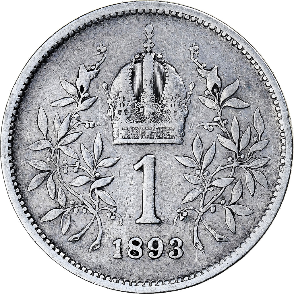 HUNGARY, Korona, 1893, Kormoczbanya, KM #484, VF(30-35), Silver, 4.91