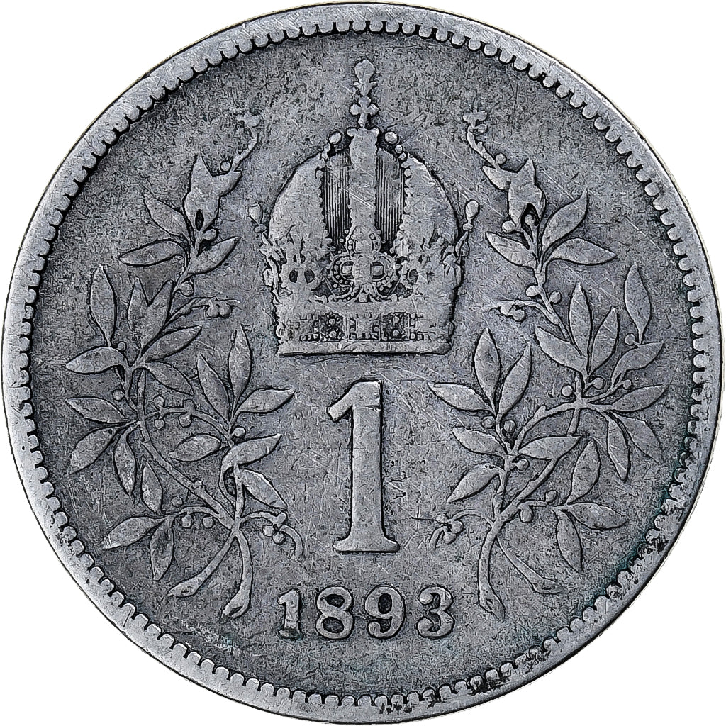 Hungary, Franz Joseph I, Korona, 1893, Kormoczbanya, Silver, VF(20-25), KM:484
