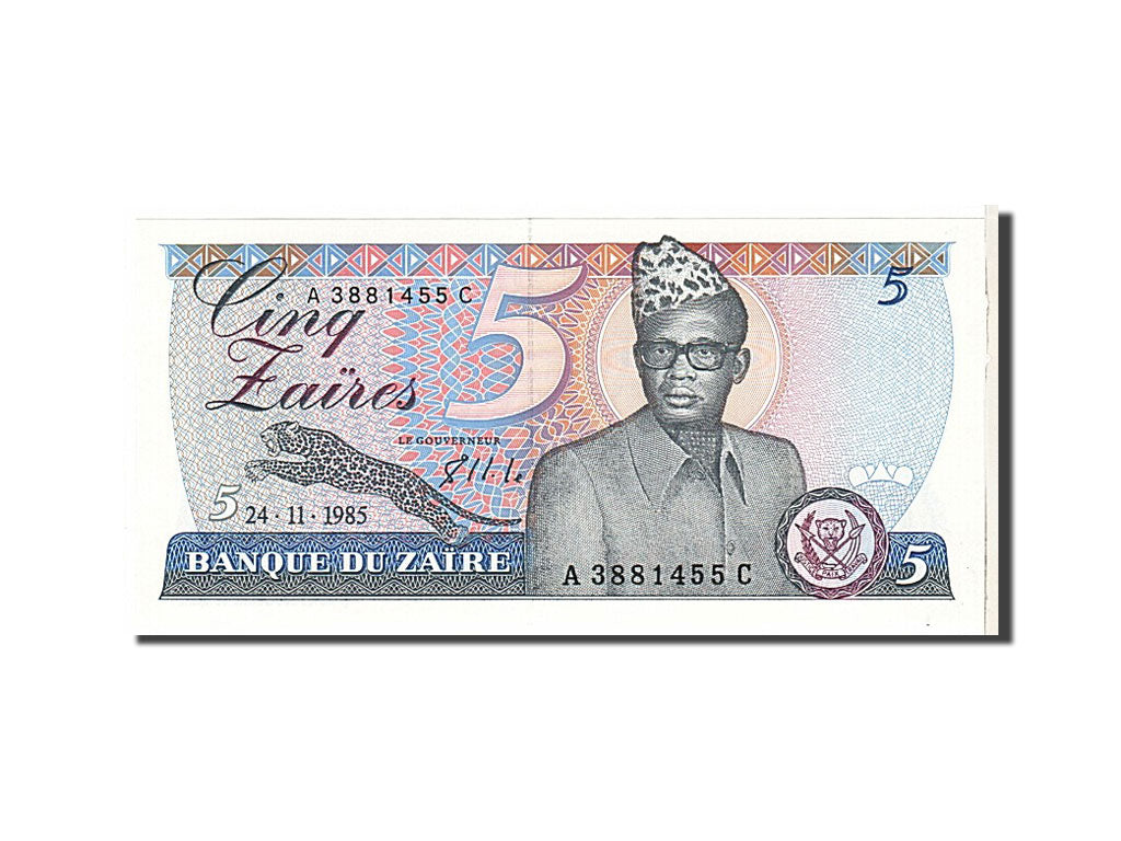 Banknote, Zaire, 5 Zaïres, 1985, KM:26a, UNC(63)
