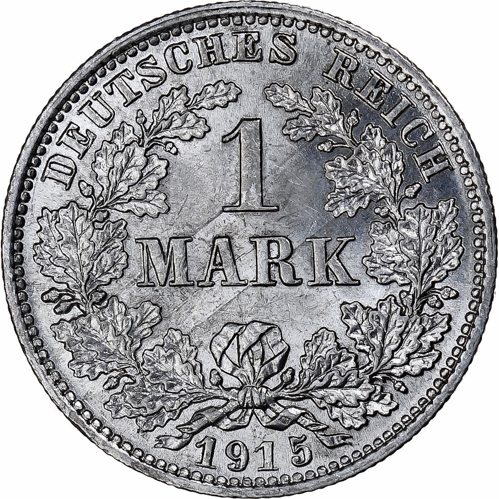 GERMANY - EMPIRE, Wilhelm II, Mark, 1915, Muldenhütten, Silver, MS(60-62)