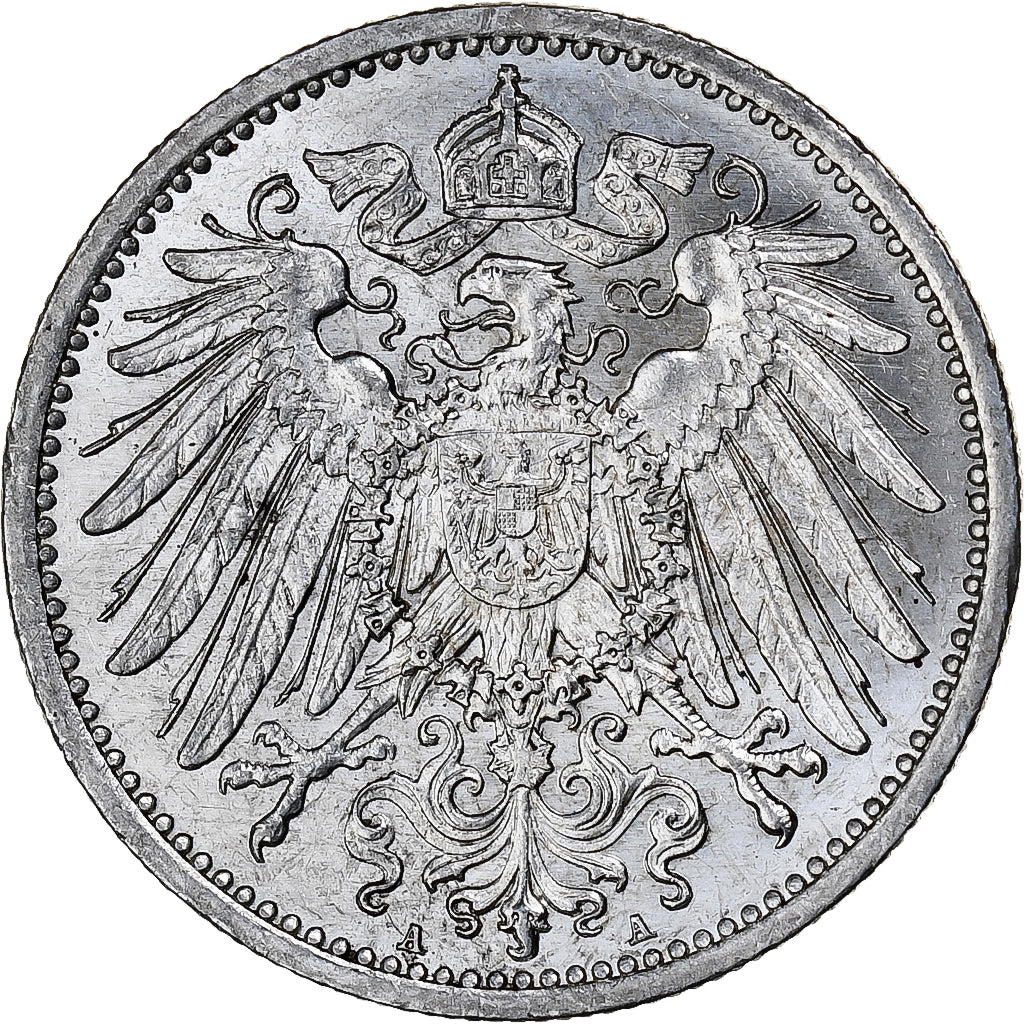 GERMANY - EMPIRE, Wilhelm II, Mark, 1915, Berlin, Silver, MS(60-62), KM:14