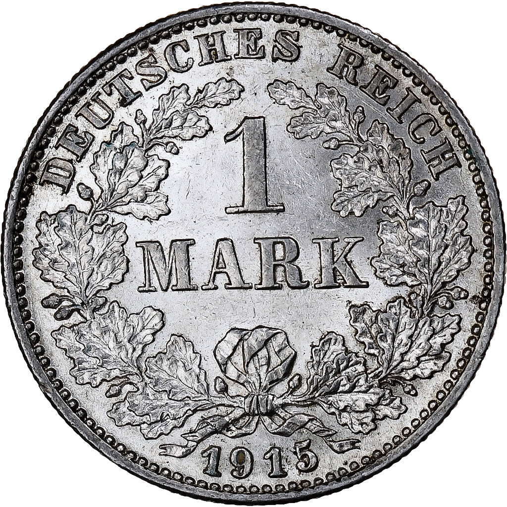 Coin, GERMANY - EMPIRE, Wilhelm II, Mark, 1915, Karlsruhe,MS(60-62),Silver,KM 14