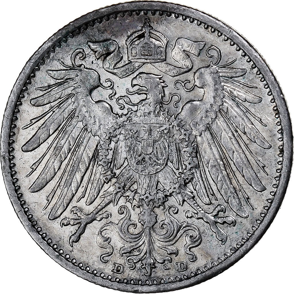GERMANY - EMPIRE, Wilhelm II, Mark, 1915, Munich, Silver, MS(60-62), KM:14