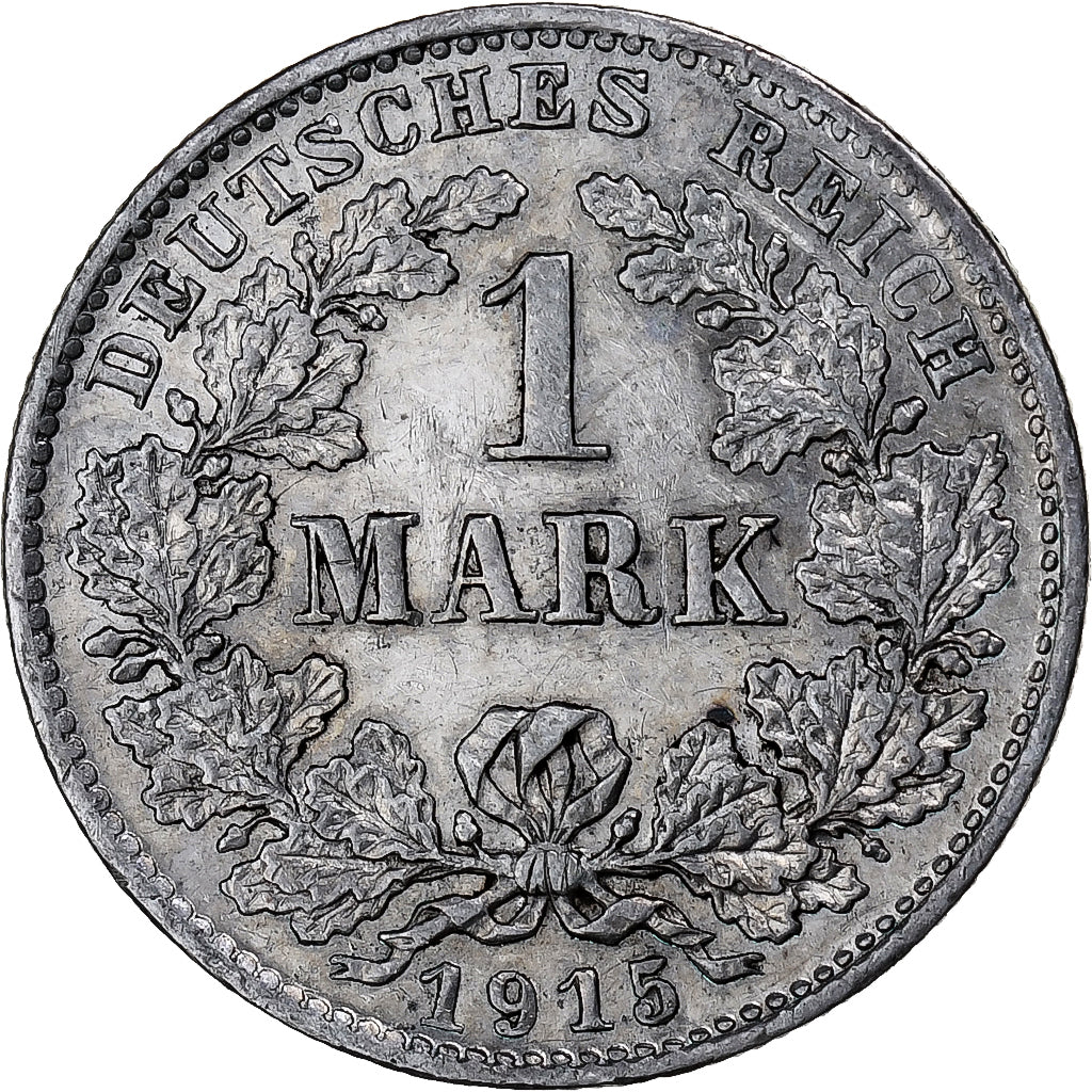 GERMANY - EMPIRE, Wilhelm II, Mark, 1915, Munich, Silver, MS(60-62), KM:14