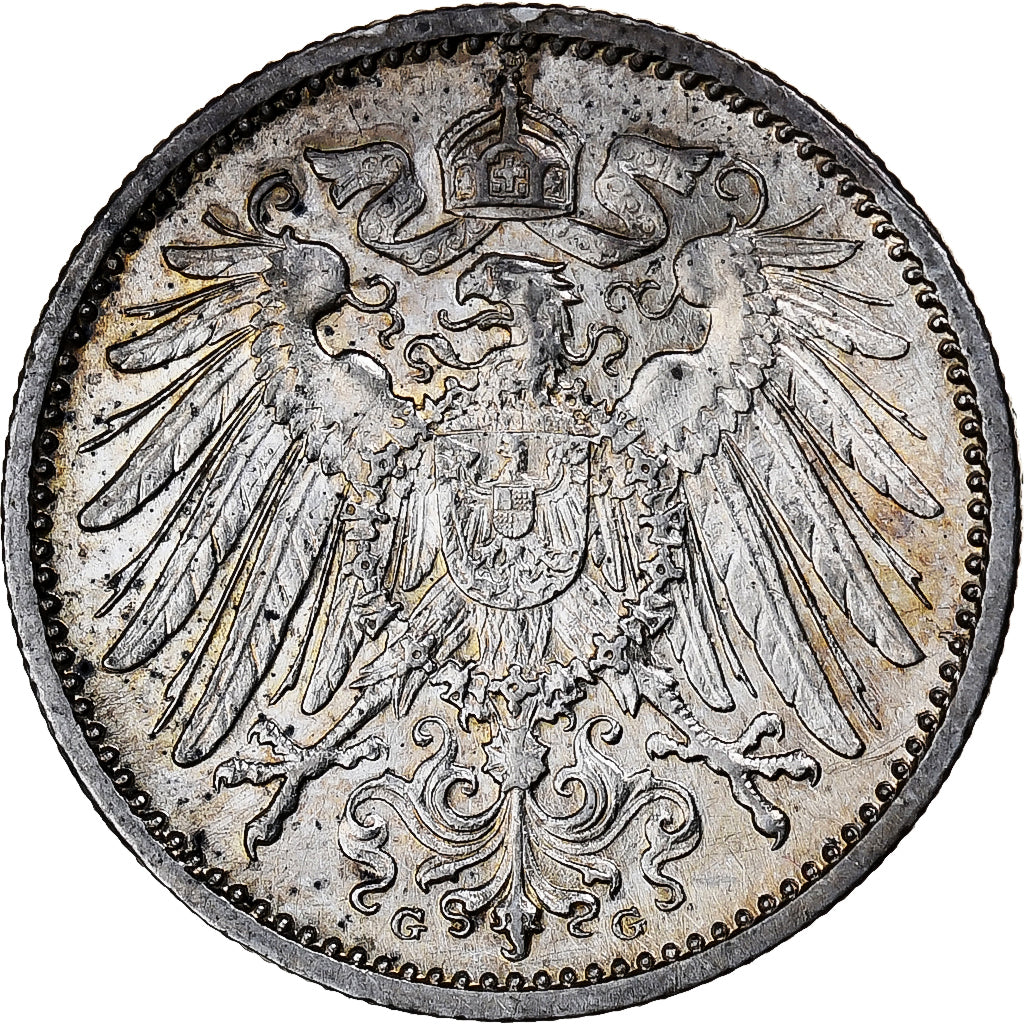 Münze, GERMANY - EMPIRE, Wilhelm II, Mark, 1915, Karlsruhe, VZ+, Silber, KM:14