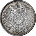 NIEMCY - IMPERIUM, Wilhelm II, Mark, 1915, Stuttgart, Srebro, MS(60-62), KM:14