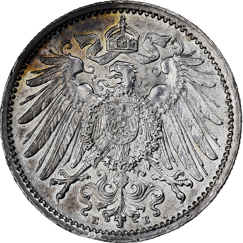 NIEMCY - IMPERIUM, Wilhelm II, Mark, 1915, Muldenhütten, Srebro, MS(60-62)