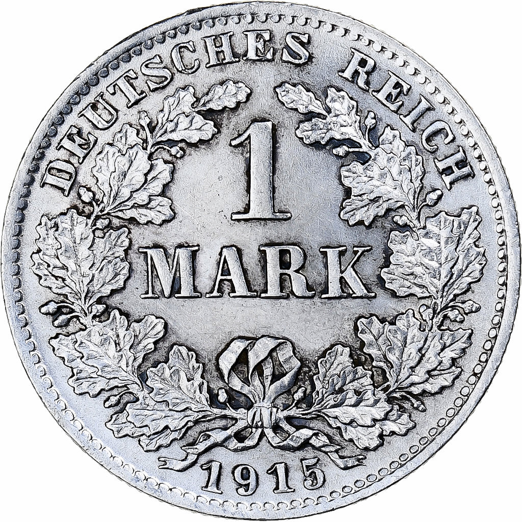 Moneta, NIEMCY - IMPERIUM, Wilhelm II, Mark, 1915, Munich, AU(55-58), Srebro