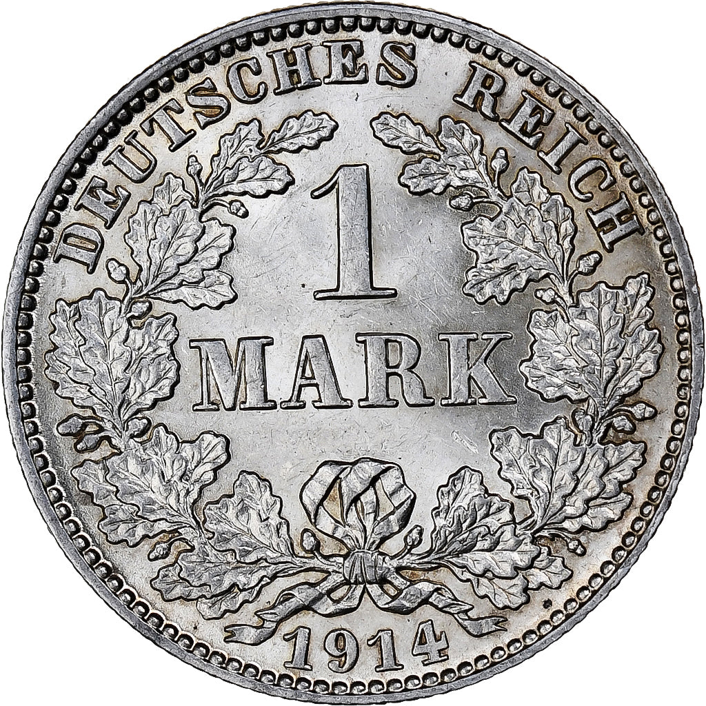 GERMANY - EMPIRE, 1 Mark, 1914, Hambourg, KM #14, AU(50-53), Silver, 24, 5.60
