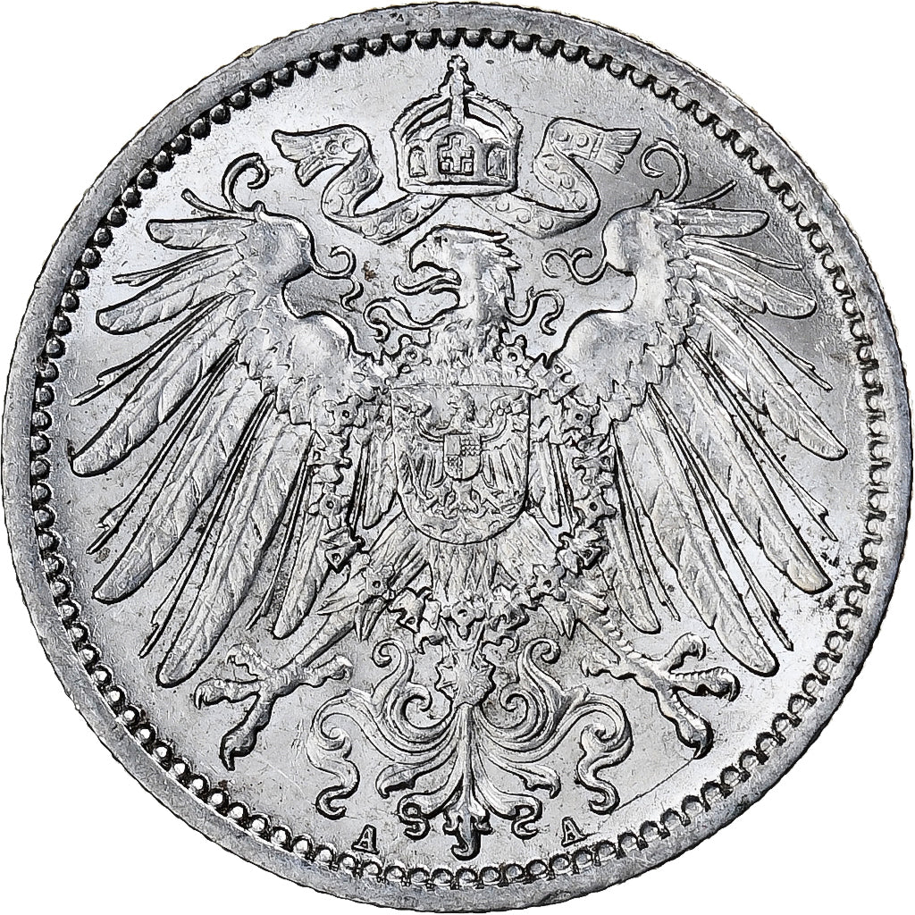 GERMANY - EMPIRE, Wilhelm II, Mark, 1914, Berlin, AU(55-58), Silver, KM:14