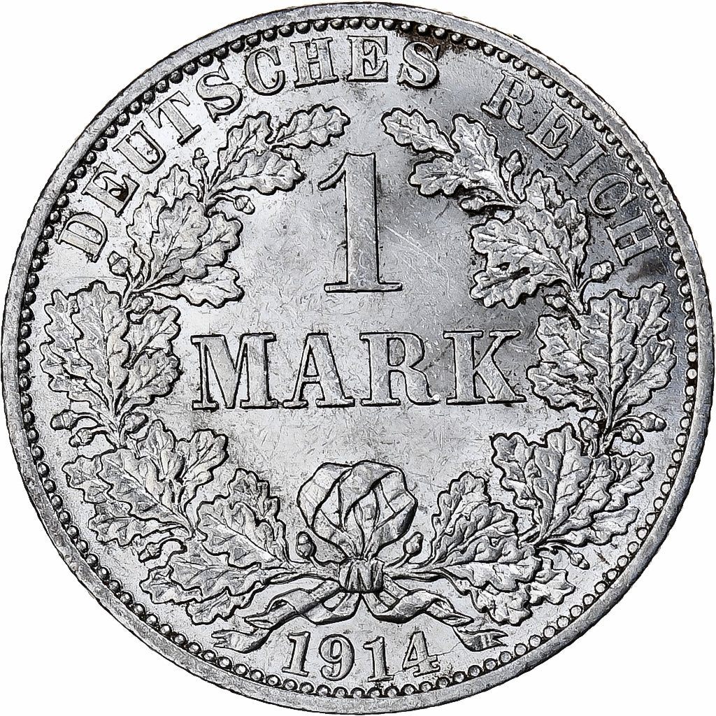 GERMANY - EMPIRE, Wilhelm II, Mark, 1914, Berlin, AU(55-58), Silver, KM:14
