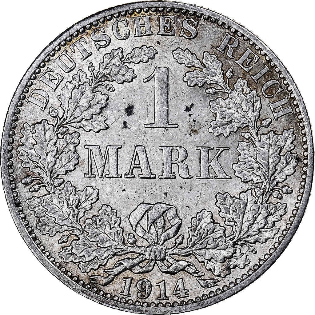ALEMANIA - IMPERIO, Wilhelm II, Mark, 1914, Berlin, Plata, MBC+, KM:14
