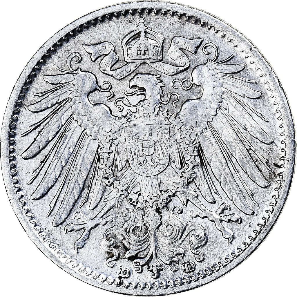 GERMANY - EMPIRE, Wilhelm II, Mark, 1914, Munich, Silver, AU(50-53), KM:14