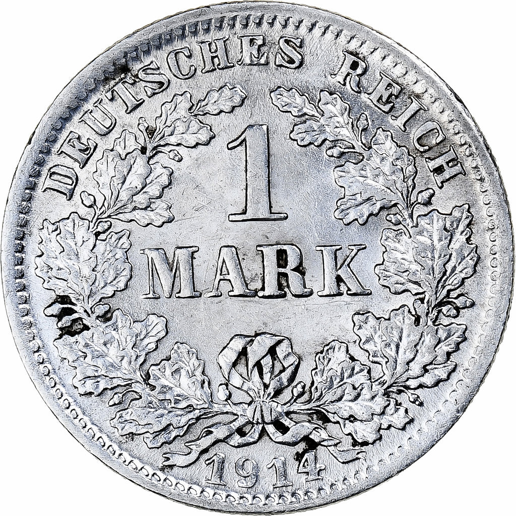 GERMANY - EMPIRE, Wilhelm II, Mark, 1914, Munich, Silver, AU(50-53), KM:14