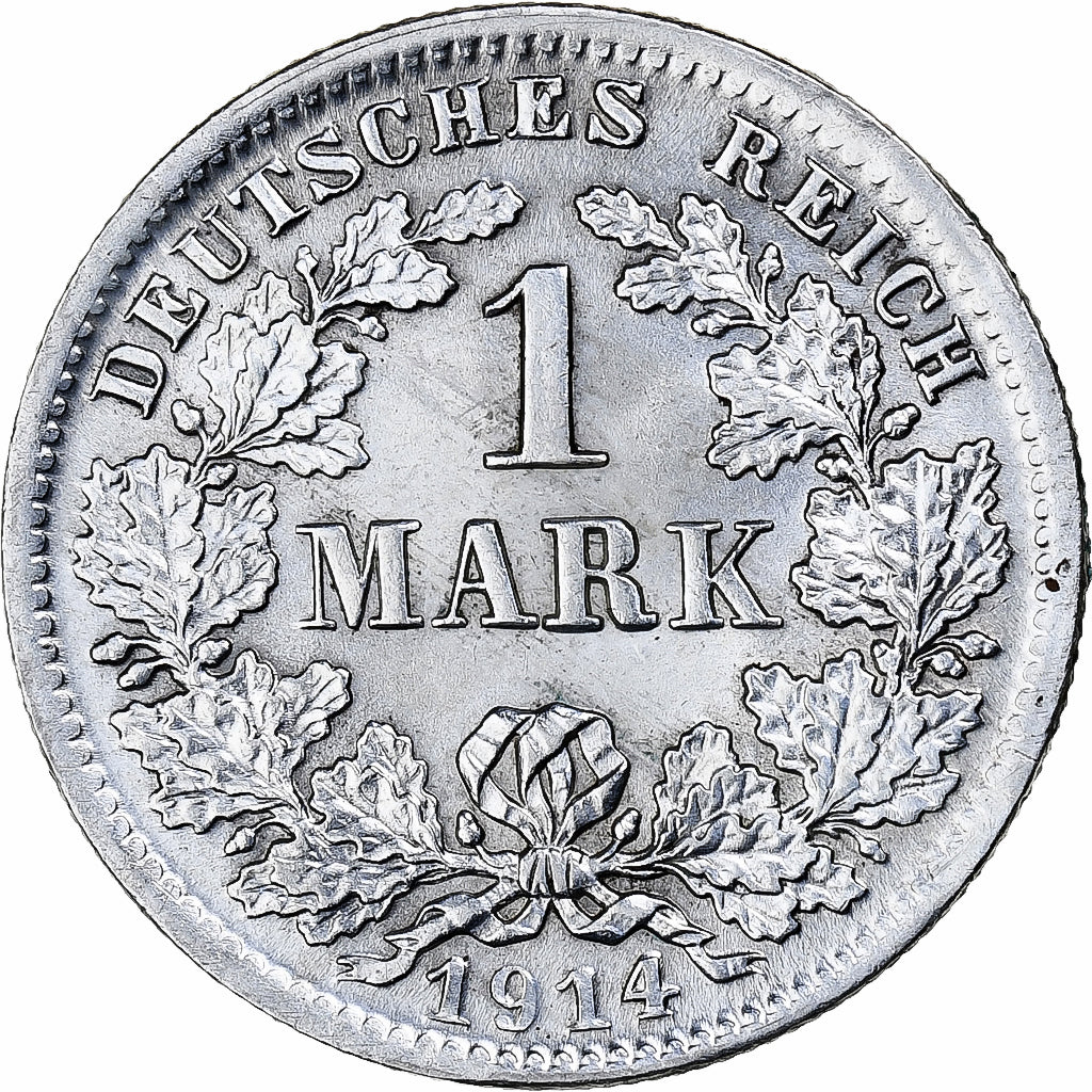 GERMANY - EMPIRE, Wilhelm II, Mark, 1914, Munich, Silver, AU(50-53), KM:14