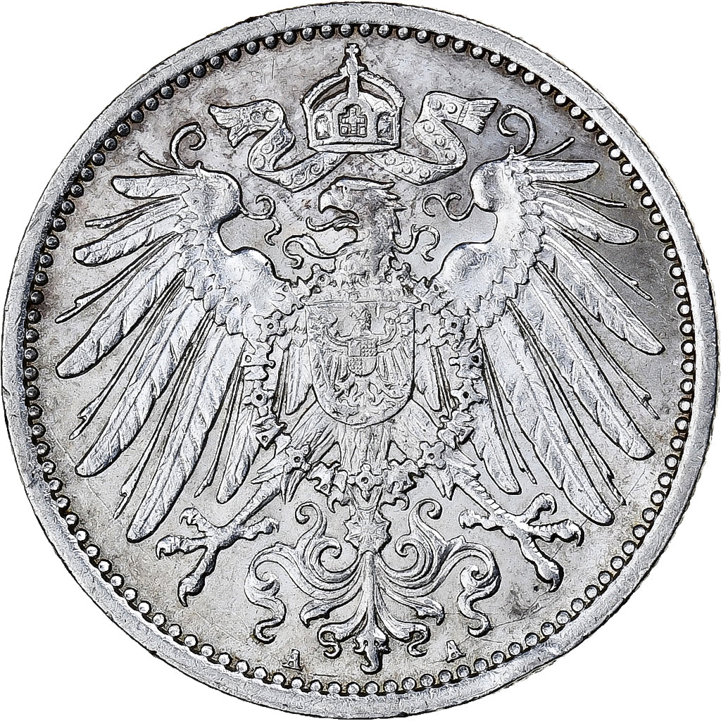 GERMANY - EMPIRE, Wilhelm II, Mark, 1914, Berlin, Silver, AU(50-53), KM:14