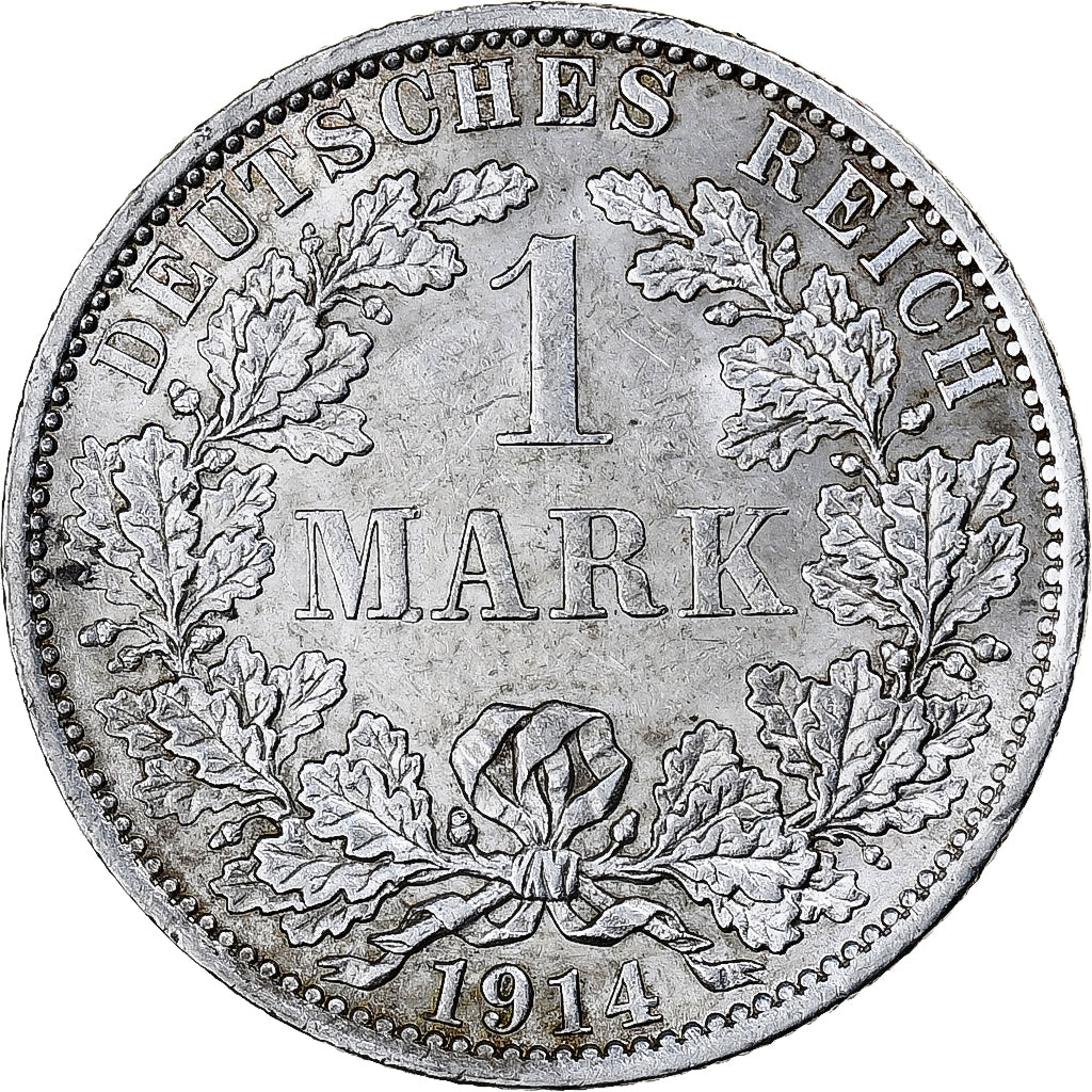 GERMANY - EMPIRE, Wilhelm II, Mark, 1914, Berlin, Silver, AU(50-53), KM:14