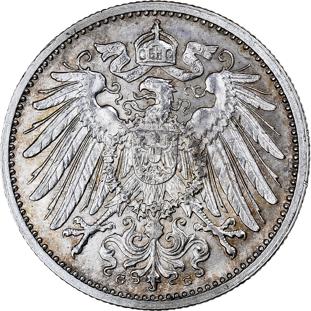 GERMANY - EMPIRE, Wilhelm II, Mark, 1911, Karlsruhe, Silver, MS(60-62), KM:14