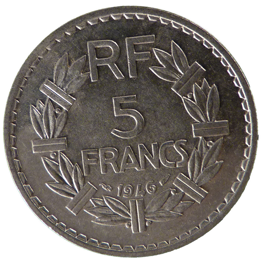 FRANCE, Lavrillier, 5 Francs, 1946, Paris, KM #888b.1, MS(60-62), Aluminum, 31,.