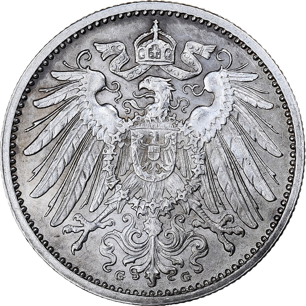 GERMANY - EMPIRE, Wilhelm II, Mark, 1911, Karlsruhe, Silver, AU(50-53), KM:14