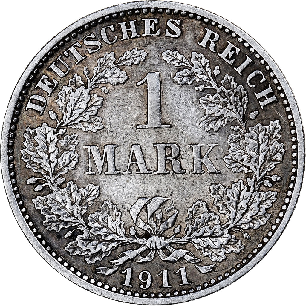 Coin, GERMANY - EMPIRE, Wilhelm II, Mark, 1911, Muldenhütten, AU(55-58)