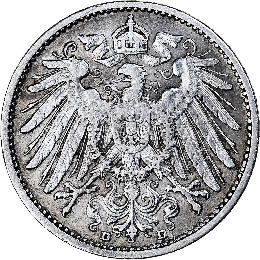Moneta, NIEMCY - IMPERIUM, Wilhelm II, Mark, 1908, Munich, EF(40-45), Srebro