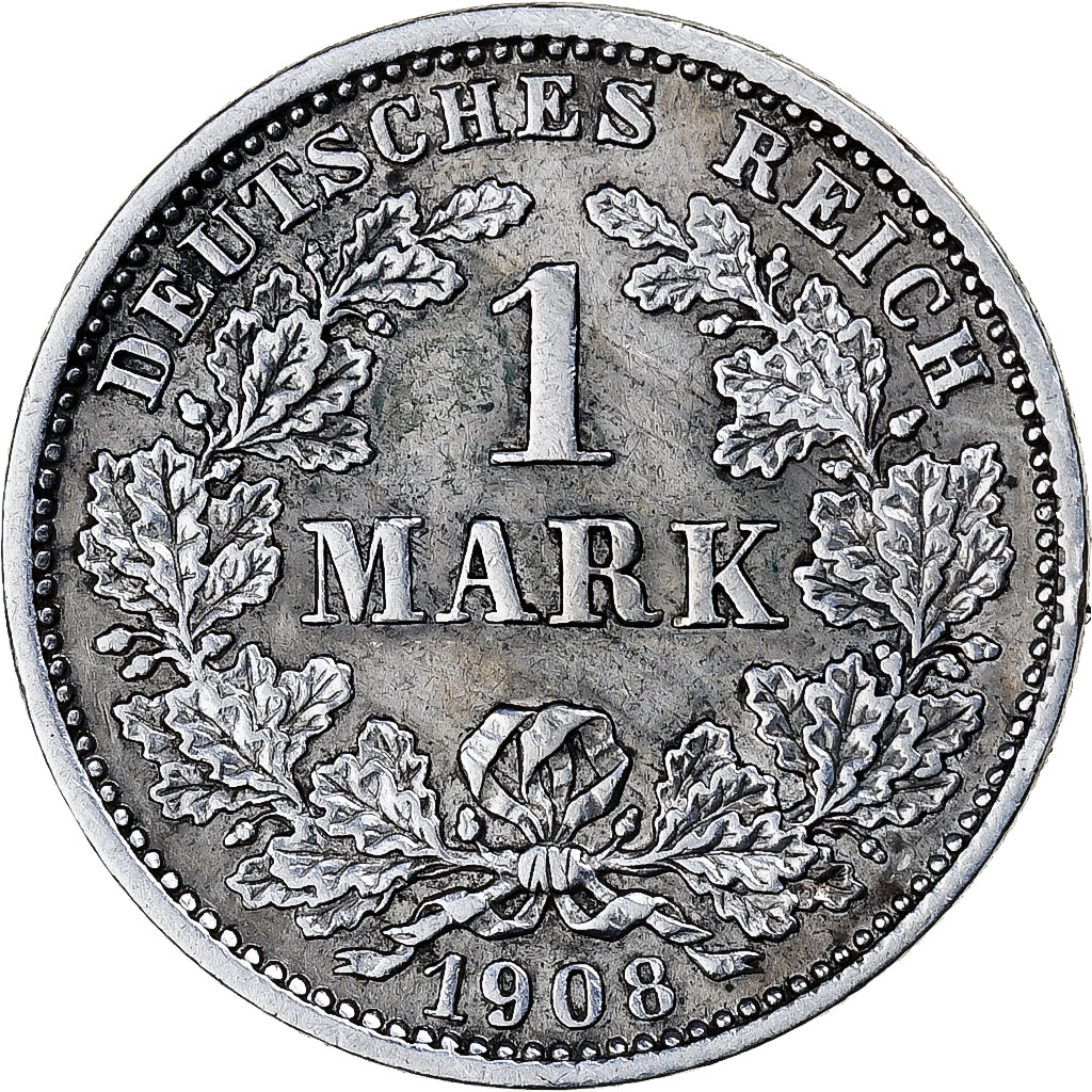 Moneta, NIEMCY - IMPERIUM, Wilhelm II, Mark, 1908, Munich, EF(40-45), Srebro