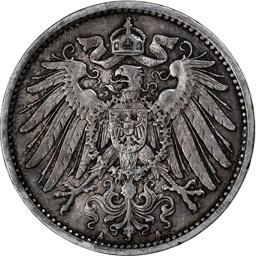 GERMANY - EMPIRE, Mark, 1906, Berlin, KM #14, AU(50-53), Silver, 24, 5.54