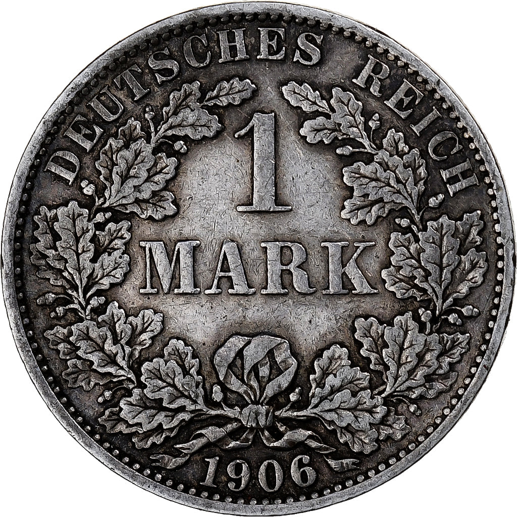 GERMANY - EMPIRE, Mark, 1906, Berlin, KM #14, AU(50-53), Silver, 24, 5.54