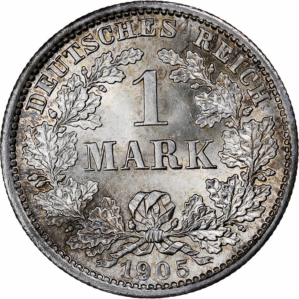Coin, GERMANY - EMPIRE, Wilhelm II, Mark, 1905, Munich, EF(40-45), Silver, KM:14
