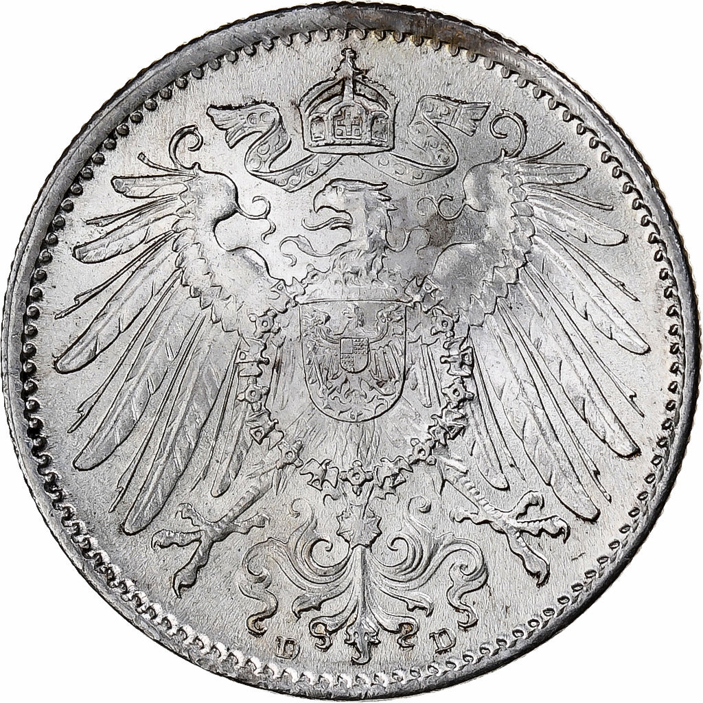 GERMANY - EMPIRE, Wilhelm II, Mark, 1893, Munich, Silver, AU(55-58), KM:14