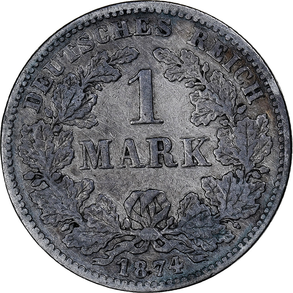 Coin, GERMANY - EMPIRE, Wilhelm I, Mark, 1874, Munich, VF(20-25), Silver, KM:7