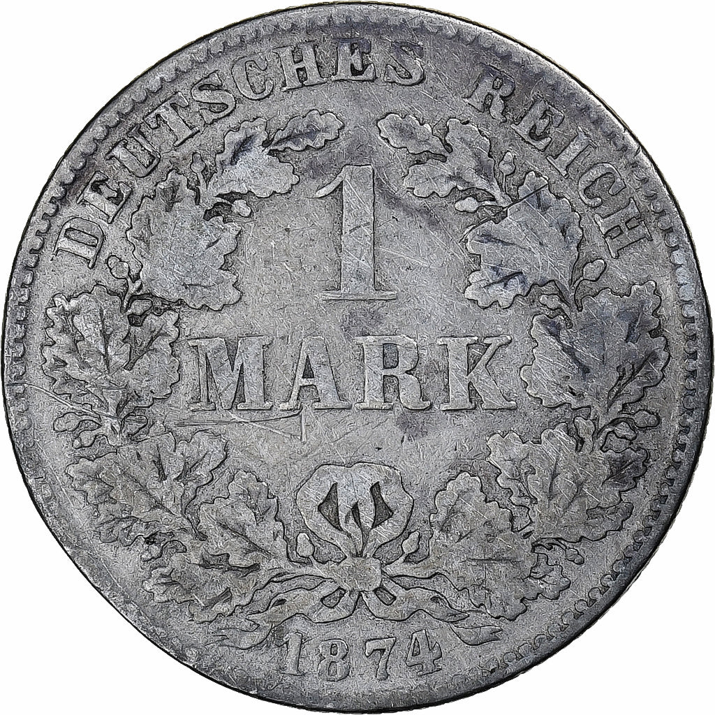 Moneta, NIEMCY - IMPERIUM, Wilhelm I, Mark, 1874, Muldenhütten, EF(40-45)
