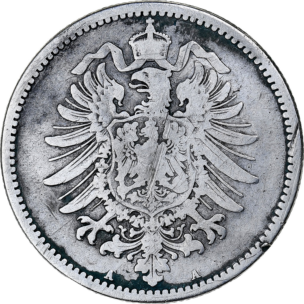 NIEMCY - IMPERIUM, Wilhelm I, Mark, 1875, Berlin, Srebro, VF(30-35), KM:7